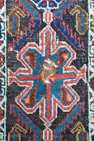 Acquired today from an old English country house, and as found, this lovely old but worn Afshar rug, still oozes a lot of charm.         