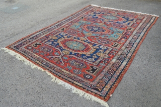 Attractive Soumack carpet, as found,  in overall good condition with minor areas requiring restoration 3.20m x 2.24m.               