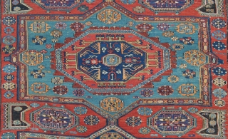 Attractive Soumack carpet, as found,  in overall good condition with minor areas requiring restoration 3.20m x 2.24m.               