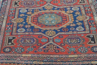 Attractive Soumack carpet, as found,  in overall good condition with minor areas requiring restoration 3.20m x 2.24m.               