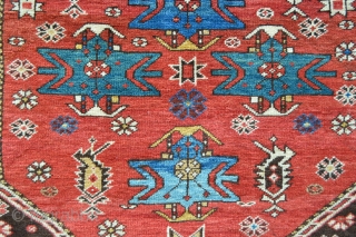 Beautiful Shirvan rug with superb vegetable colours and in absolute mint condition - no repairs whatsoever.
1.90m x 1.15m (6' 3" x 3' 9").          