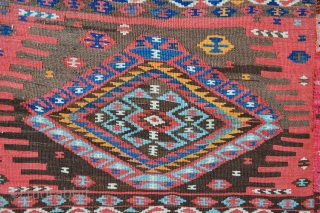 Attractive East Anatolian Kurdish Kilim woven in two parts and in excellent condition - 2.10 x 1.50m (7' x 5').             