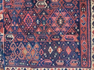 Anatolian flat-weave made in two parts - possibly Van area - in very good condition 2.09 x 1.66m.               