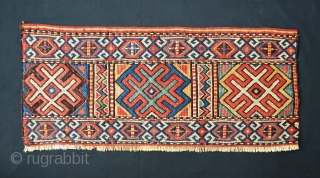 Powerful Shahsevan of Karadag reverse soumack mafrash side panel in very good condition - 78cm x 33cm (2' 7" x 1' 11").           