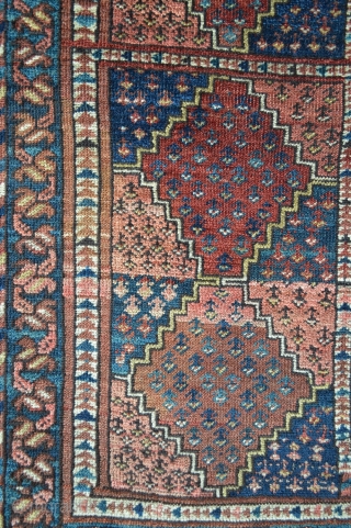 Middle Amu Darya group Ersary Turkmen rug with unusual field design and in good overall condition albeit pile is evenly low. 1.27m x 0.82m (4' 2" x 2' 8").    