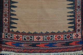 Baluch Dining Sofreh with natural camel-hair field.
1.30m x 0.69m (4' 3" x 2' 3").                   