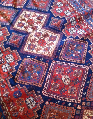 Antique Afshar rug circa 1900 in collectors condition, approximately 82" X 152".                     