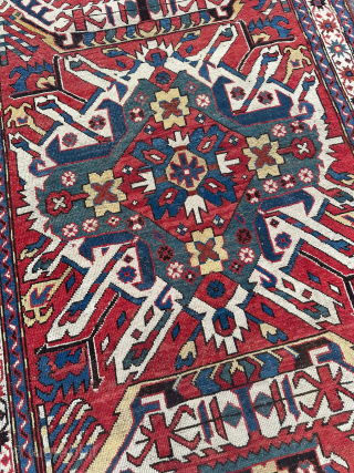 Eagle Chelaberd Kazak Rug 1870 from southwest Armenia in good condition 120 x 210