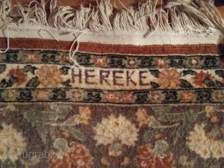 I have this Hereke carpet. The carpet is in Istanbul at the moment. It is 8 square meter.               
