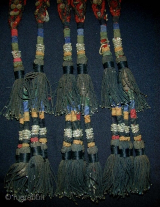 Collection of 4 Old Uzbek Silk Tassles.                          