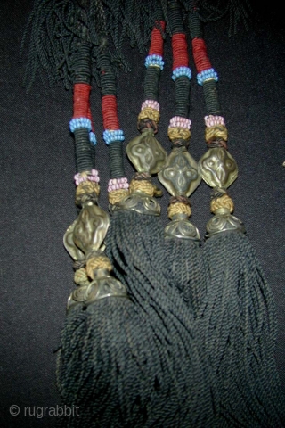 Collection of 7 Old Uzbek Silk Tassles.                          