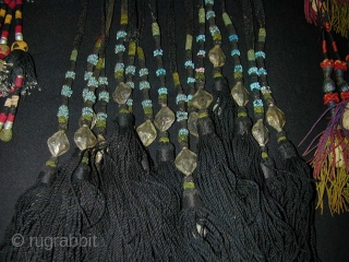 Collection of 7 Old Uzbek Silk Tassles.                          