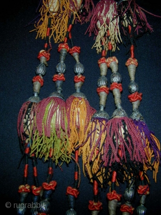 Collection of 7 Old Uzbek Silk Tassles.                          