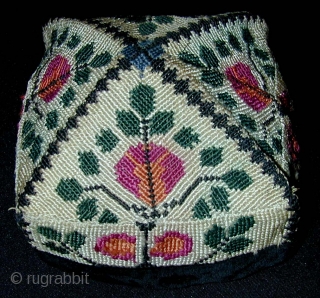 Tashkent Woman's Embroidered Skullcap. Mid-20th century or earlier.                         