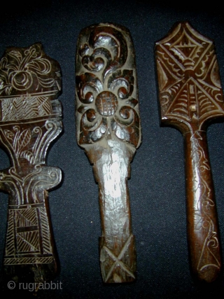 Collection of 22 Carved Wooden Single Candle Holders. Island of Lombok, Indonesia. First quarter 20th c. Sizes vary between 17 and 8 cms.          