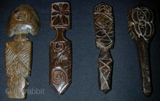 Collection of 22 Carved Wooden Single Candle Holders. Island of Lombok, Indonesia. First quarter 20th c. Sizes vary between 17 and 8 cms.          