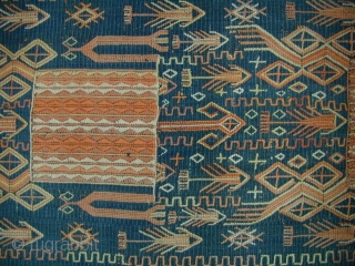 Timorese Woman's Tubular Ceremonial Skirt. Early 20th c. - rare heirloom textile. Handspun cotton - various supplementary warp techniques. 74 x 49 cms.          