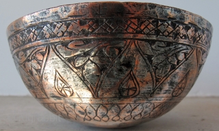 Water cup *Tas* Iran 1880's - probably Isfahan. Copper, 12 x 6 cms.                    