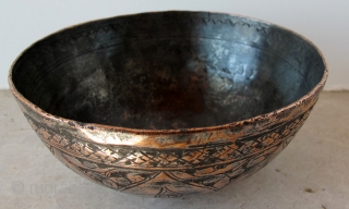 Water cup *Tas* Iran 1880's - probably Isfahan. Copper, 12 x 6 cms.                    