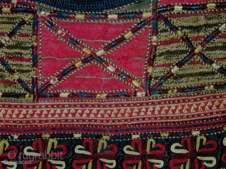 Tekke Turkmen Silk Embroidered Child's Bib. Late 19th c.                        