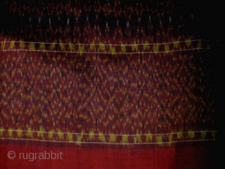 Cambodian Silk Ikat Sampot Hol (Ceremonial Skirt). Circa 1900. 290x89 cms.                      