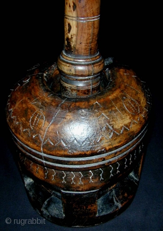 Wooden Mortar and Pestle (Hawaan). Bedouins of Lebanon or Syria. Used for coffee grinding. First quarter 20th c. 57 x 18 cms.           