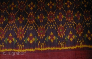 Cambodian Silk Ikat Sarong (Sampot Hol). Circa 1900. Tubular skirt measurements: 84 x 79 cms.                  