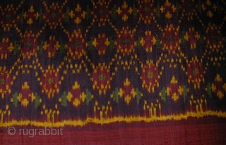 Cambodian Silk Ikat Sarong (Sampot Hol). Circa 1900. Tubular skirt measurements: 84 x 79 cms.                  