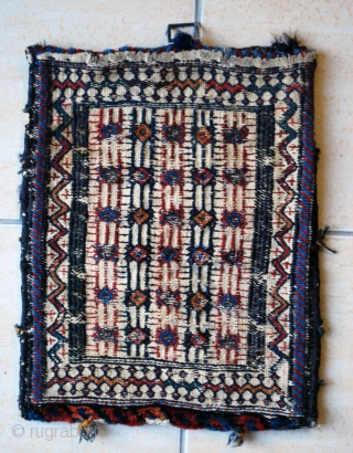 TWO Bakhtiari spindle-bags, 1920-35, good condition, one stain at the bottom of the second piece. In need of dry-cleaning.              