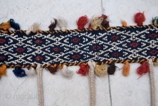 Qashqai camel neck band with an uncommon shisha derma patterning technique, 8 x 174 cm (excl. end braid)               