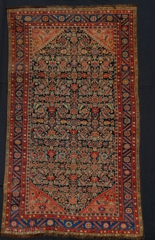 Published rug in the 1974 "Art Islamique" of Sursock Museum Beirut, as Luri. Previously in the Mussa de Freige collection. Size is 130 x 219 cm. Its single weft structure, brown wool  ...