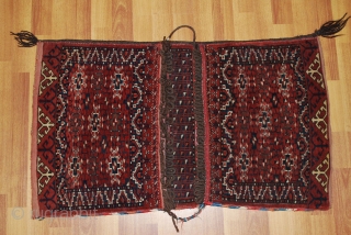 Fine antique Jaffar Bay Yomut saddle-bag. Circa 1900. Soft texture, in excellent condition.                    