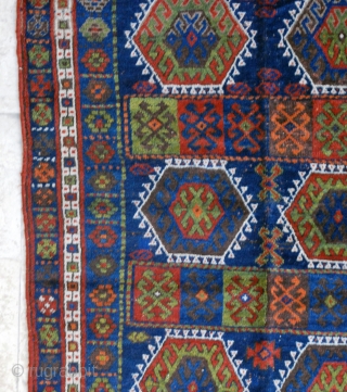 Jaff Kurd. 130 x 237 (4'4" x 7'11"). All natural colors with lovely peach and green. Ecellent condition except for a small reweave (4th pic.)to one end. A few cotton warps at  ...