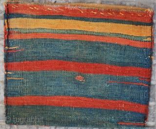 Lambaran chanteh (small bag), Azerbaijan, NW Persia, circa 1930s. 35 x 30 cm. Very good saturated colors and excellent condition. The back looks nearly nicer than front.      
