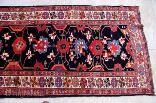 Antique Veramin (Varamin)runner bearing an exquisite palette of natural colours. All wool. Full pile, in near mint condition. 105 x 345 cm.           
