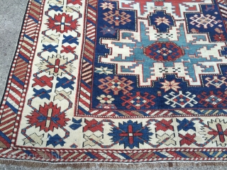 19thc Lesghi Star Rug Excellent condition for Age wonderful natural colours.
82inches x 52inches                    