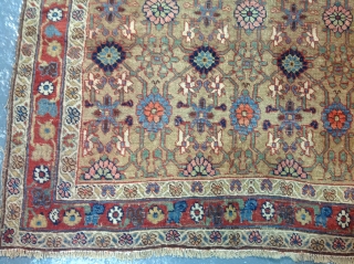 Antique bijar rug 178x126cm, even wear consistent with age.                        