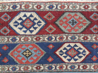 Excellent Shahsavan sumak and kilim mafrash main panel. Very fine weaving. 
Best colors. Mid 19th c. In great condition. FYI in real the panel is much much better than in my pics.  ...