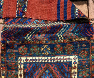 Jaff Kurd pile khorjin. --- For once complete!
 
Size is cm 55x250 or 21’x102’
Each bag is roughly cm 55x64 or 21’x25’
Age could well be the 4th quarter of the 19th c. or  ...