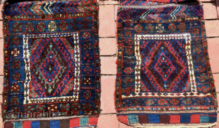 Jaff Kurd pile khorjin. --- For once complete!
 
Size is cm 55x250 or 21’x102’
Each bag is roughly cm 55x64 or 21’x25’
Age could well be the 4th quarter of the 19th c. or  ...