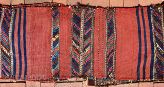 Jaff Kurd pile khorjin. --- For once complete!
 
Size is cm 55x250 or 21’x102’
Each bag is roughly cm 55x64 or 21’x25’
Age could well be the 4th quarter of the 19th c. or  ...