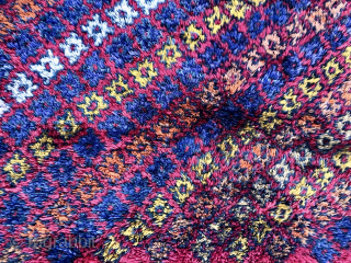 Konya Yatak or sleeping rug. 
Size is cm 132x186. 
Age is beginning 20th century. 
Great size, great beauty, great high wool, great, cool pattern. 
High pile.
Lovely color combination.
Very good condition.  
Undergone  ...
