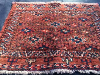 Turkmen Ersari khorjin bag face. Cm 46x56. Good age, good colors, good pattern. Full pile, good condition.                