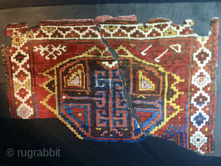 This is a Karacadag rug fragment in the province of Karapinar, Konya country, Central Anatolia, Turkey. Size is cm 50x140. Age is 1810/1820 according to late Sonny Berntsson who saw it in  ...