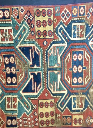 Now Available with reduced price!
KASIM USHAG KARABAGH
RUG FRAGMENT
Out of the blue came this lovely Caucasian rug fragment from the Karabagh region.
The size is cm 75x90 ca and it appears well proportioned.
As per ...