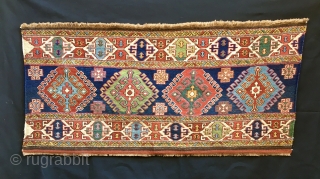 A Rare Tribal art Masterpiece.
SHAHSAVAN MOGAN SUMACK MAFRASH SIDE PANEL
CM 51X111. Third quarter 19th century, 1850/1875. As Tanavoli says in his mega book “Shahsavan” “This design is typical on the 19th century,  ...