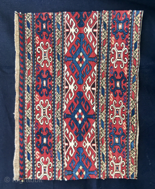 Caucasian Karabagh sumak mafrash end panel. Cm 36x48. End 19th century. Crabs and  "S" good wish panel. Fantastic graphics. Wonderful deep saturated natural colors. Tight weave. Collectible. Enjoyable. Please email carlokocman@gmail.com 