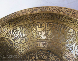 "Islamic magic cup"
"RARE ANTIQUE MUSEUM QUALITY BRASS CHIL - KHALID (RITUAL VESSEL) FROM BUKHARA AREA UZBEKHISTAN. THE VESSEL IS COMPLETELY ENGRAVED WITH BEAUTIFUL KUFIC CALLIGRAPHY FROM THE HOLY QURAN." 
This was the  ...