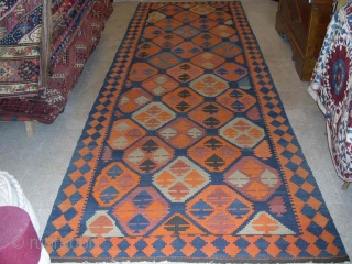 Ardebil kilim wide runner.  Cm 137x423 ir ft 4.5x13.6 ca. Early 20th century. Good condition, minor wear. Not expensive.             