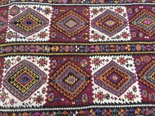 Kars area kilim, Eastern Anatolia, Turkey, cm 430x150, beautiful, long piece, early 20th century, in good condition. Clearance of big sizes: this is one of the many pieces that must go.  